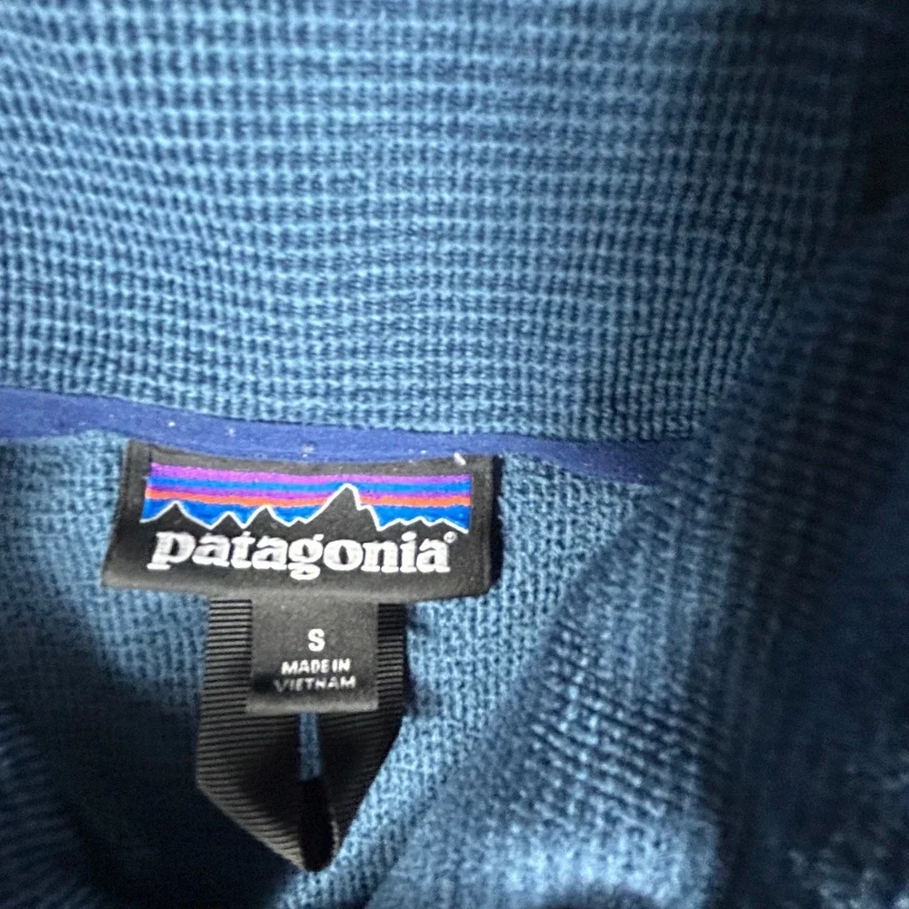 Patagonia Men's Oakes Quarter Zip Fleece‎ Pullover Blue Size Small
